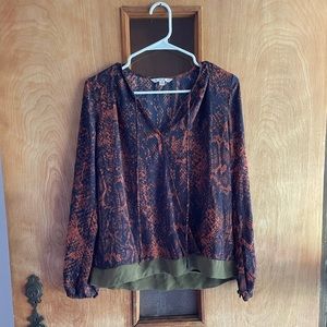 CAbi Border Wrap 101 Snake Print Blouse Small
